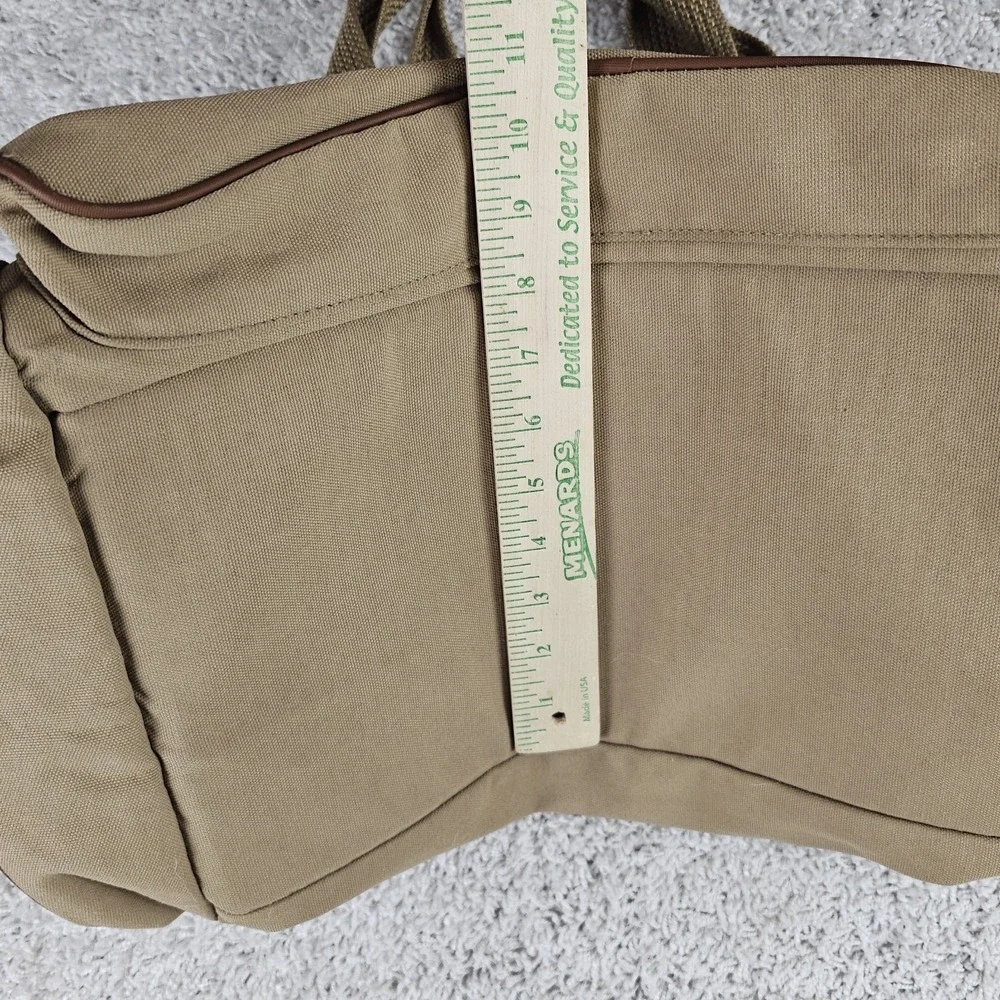 Vintage Eddie Bauer Edition Ford Duffle Bag Canvas SafariLeather Khaki Beige
